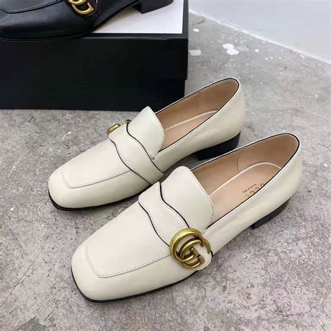 white gucci loafers women